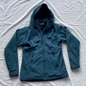 Kirkland Signature Soft Shell Fleece Lined Hooded Jacket Women's Small Teal
